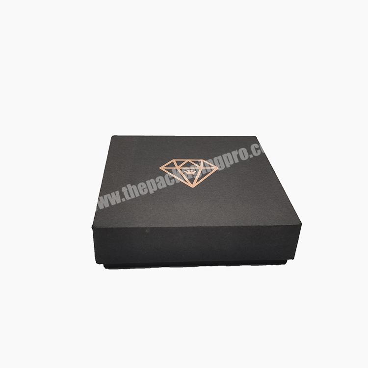 free sample custom design black color rigid cardboard jewelry packaging box foam insert