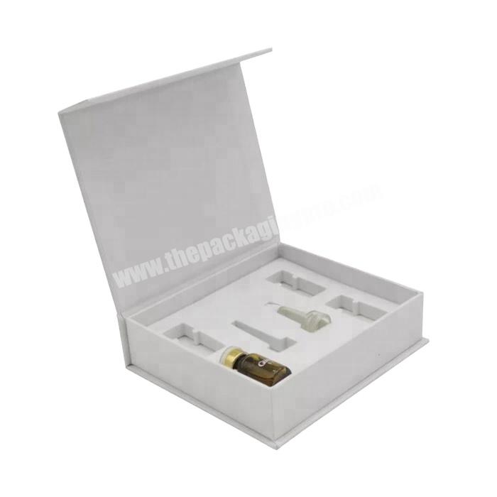 free sample custom logo magnetic white skincare cardboard paper box with foam