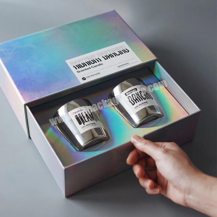 holographic slide Candle gift box manufacturer Luxury candle box packaging custom candle box