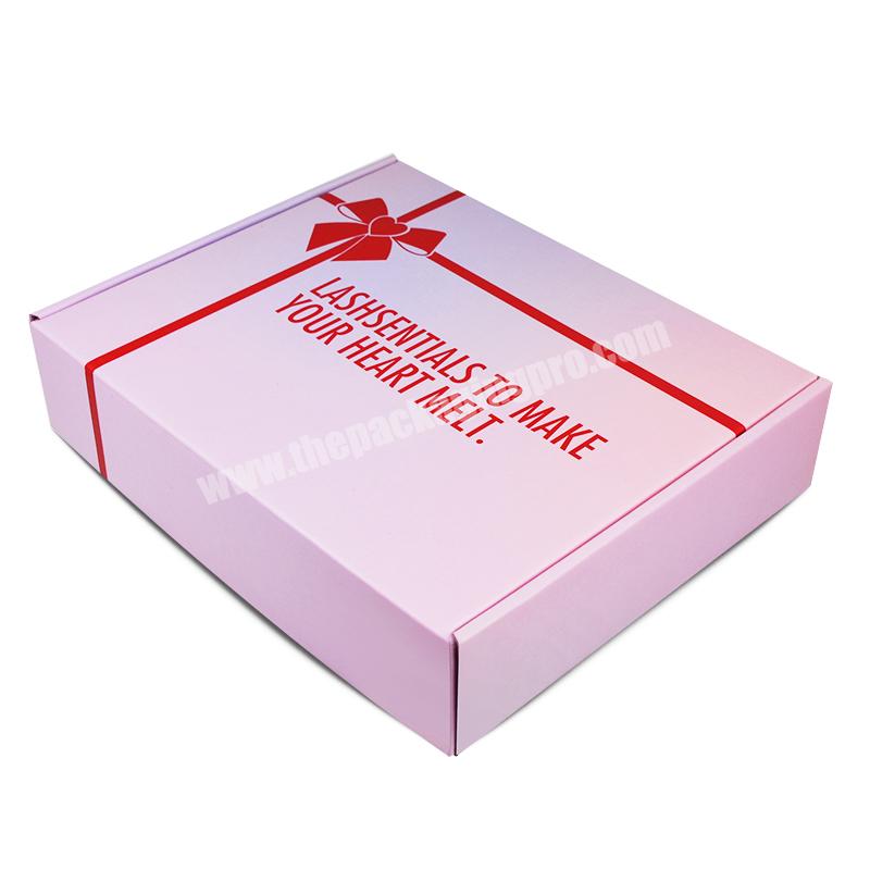 hot sale custom logo pink color wedding gift corrugated paper box