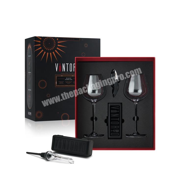 low price wholesale champagne slot glass gift box packaging whiskey glass set paper gift box for wine glass