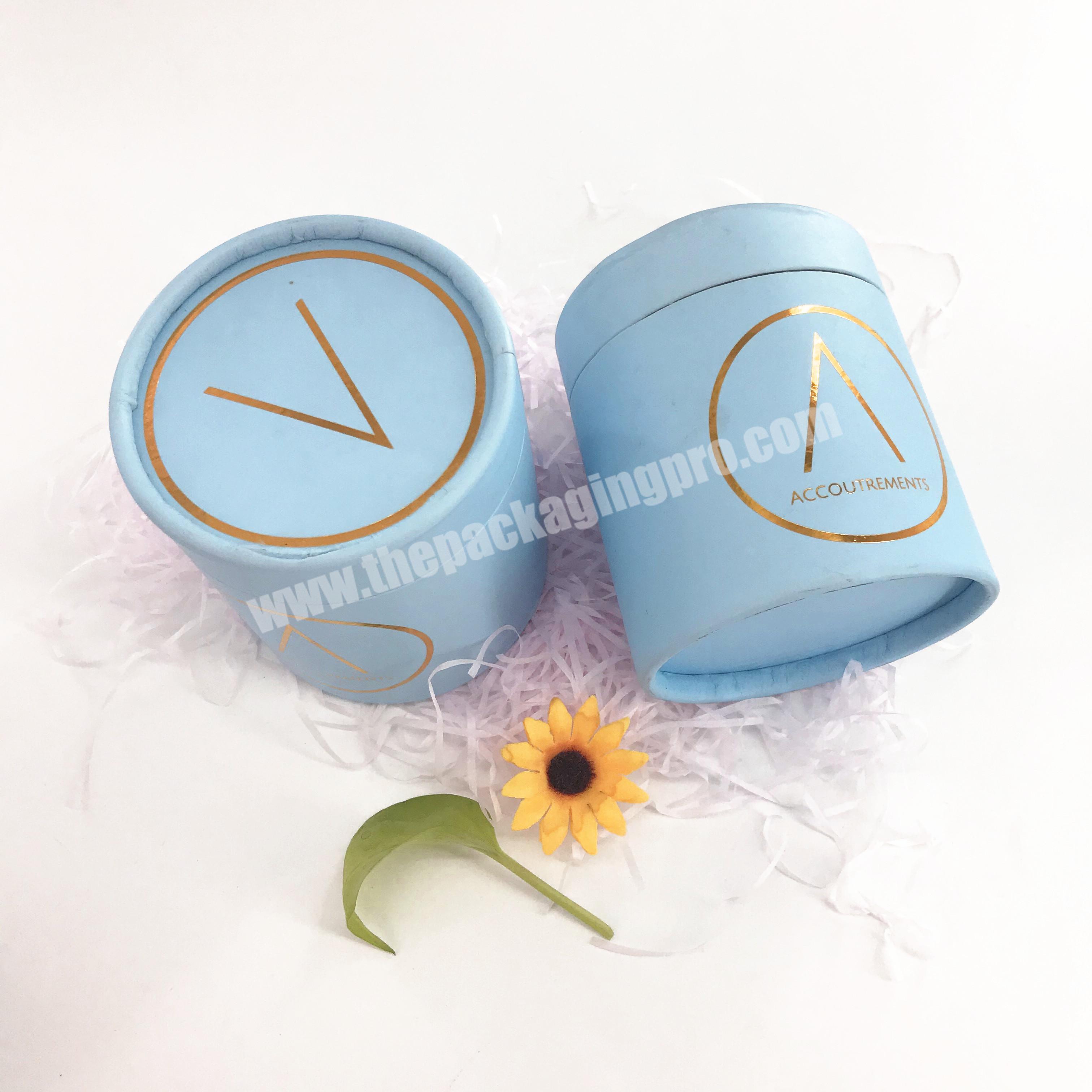 luxury custom cosmetics paper rigid cardboard round tube skincare packaging gift box cylinder