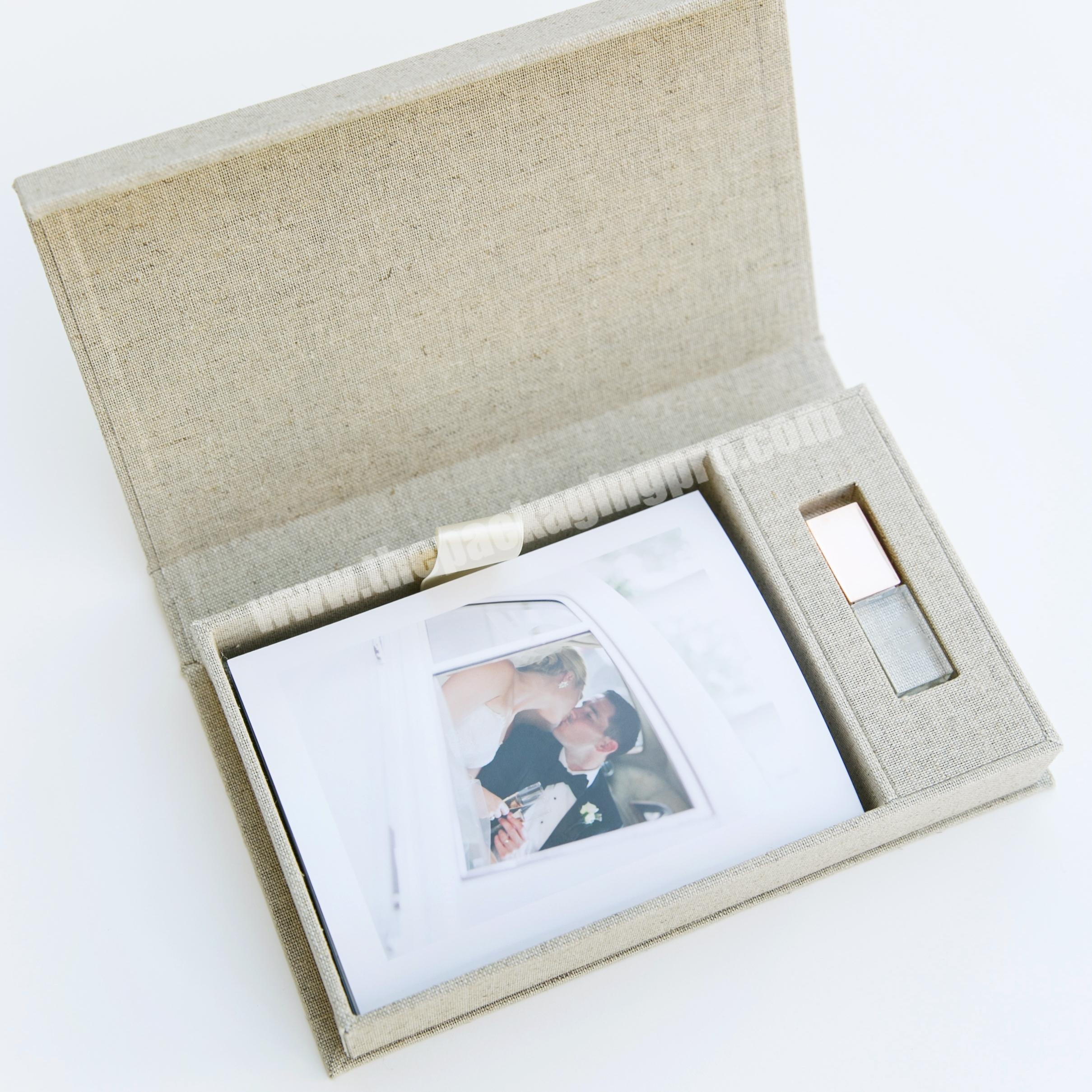 luxury custom wedding photo album paper gift box
