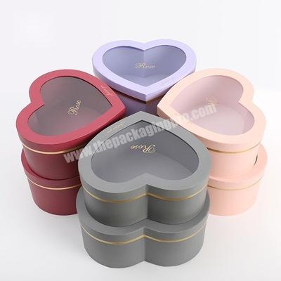 luxury double cardboard paper empty rose soap flower i love you heart shaped gift box packaging