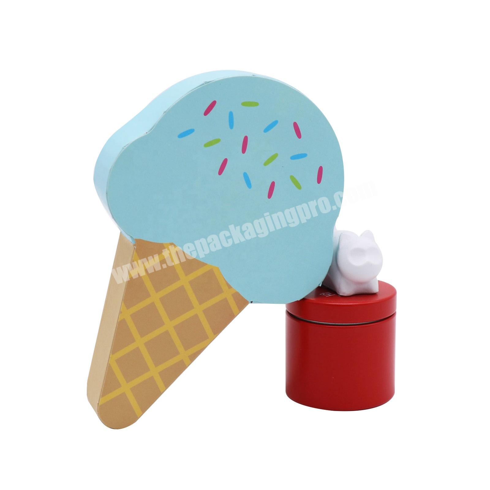 luxury wholesale custom colours ice cream shaped boxes dessert packaging paper box for ice cream cake cute sweet candy gift box