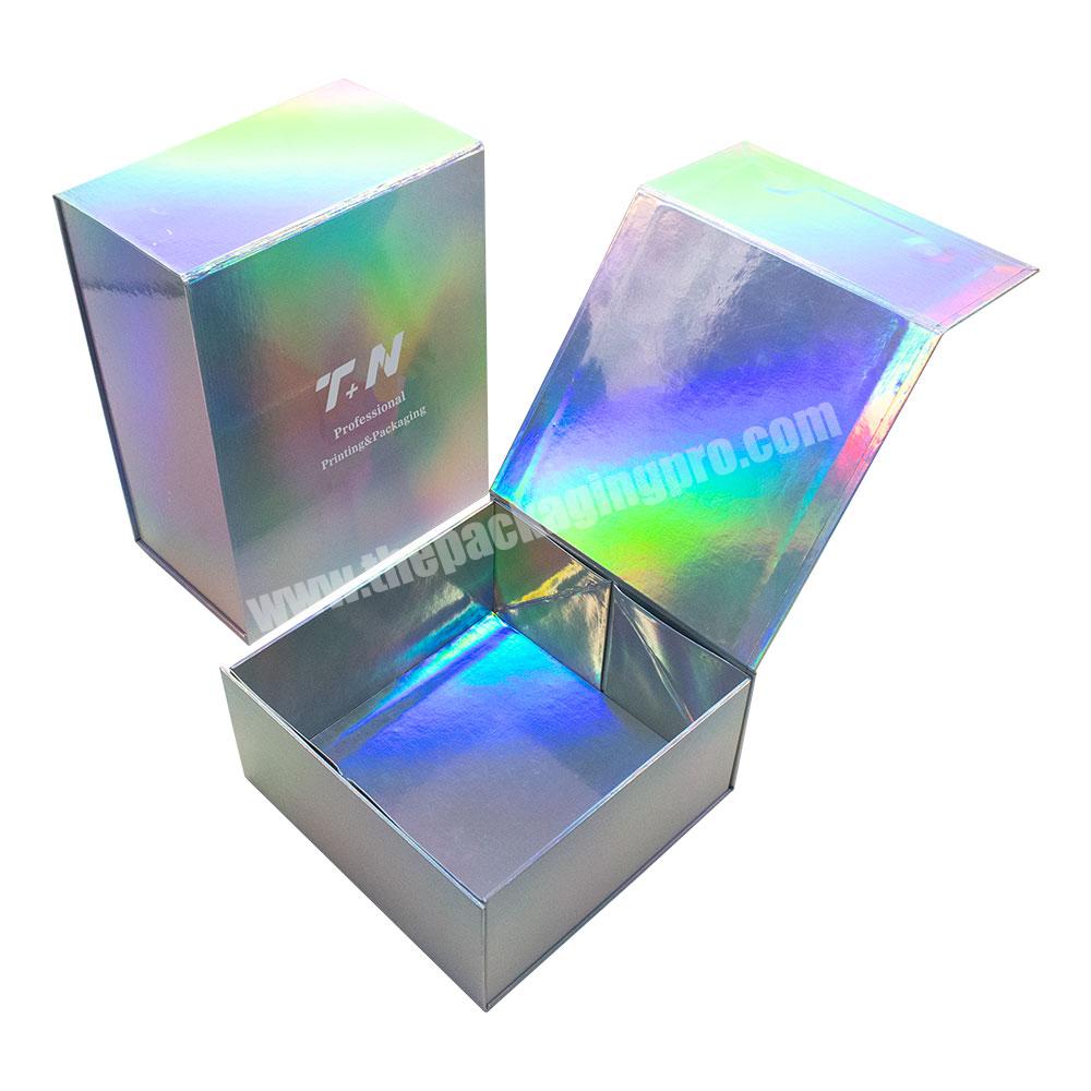 magnetic box custom gift packaging paper logo High Quality Clothing T Shirt Custom Design Recyclable Hologram Cardboard Box eco