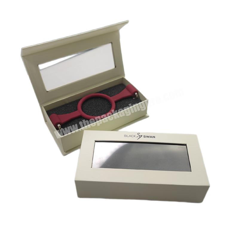 magnetic holographic effect open mouth gag ring packaging lash box with window custom logo HOLO