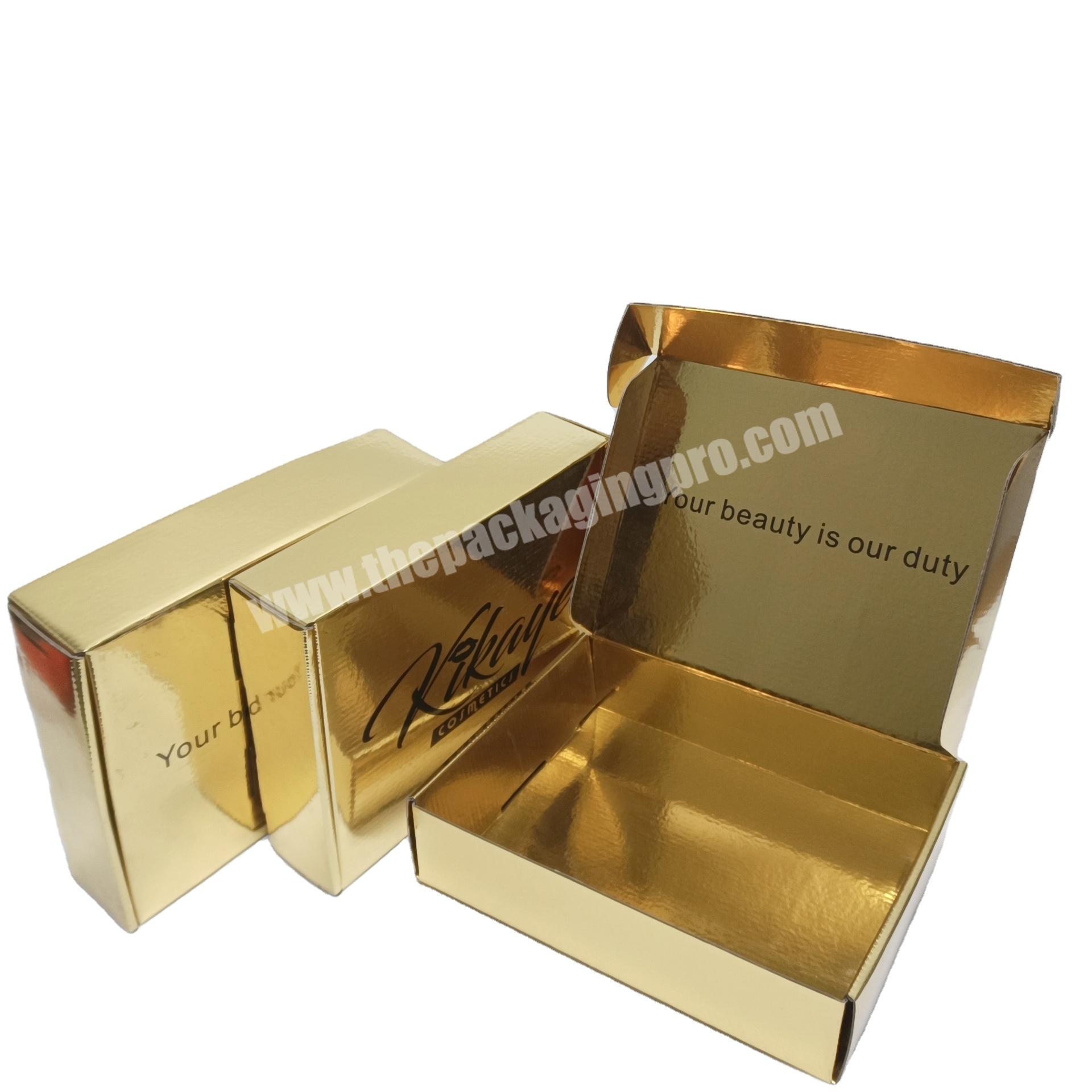 new arrival free sample gold color corrugated mailer paper box for shipping