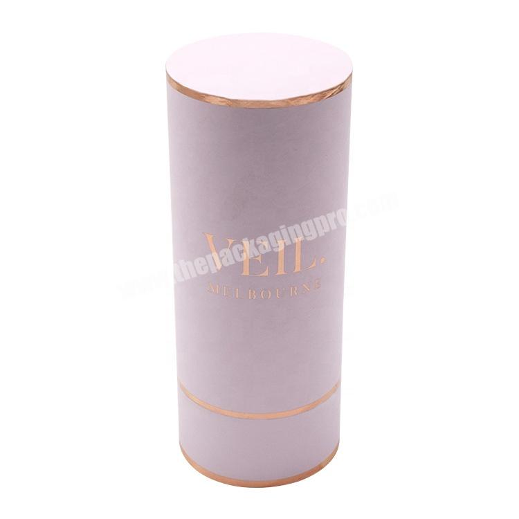 recycled custom round cylinder kraft  cardboard paper packaging Gold foil  pink  tube packaging boxes for candle