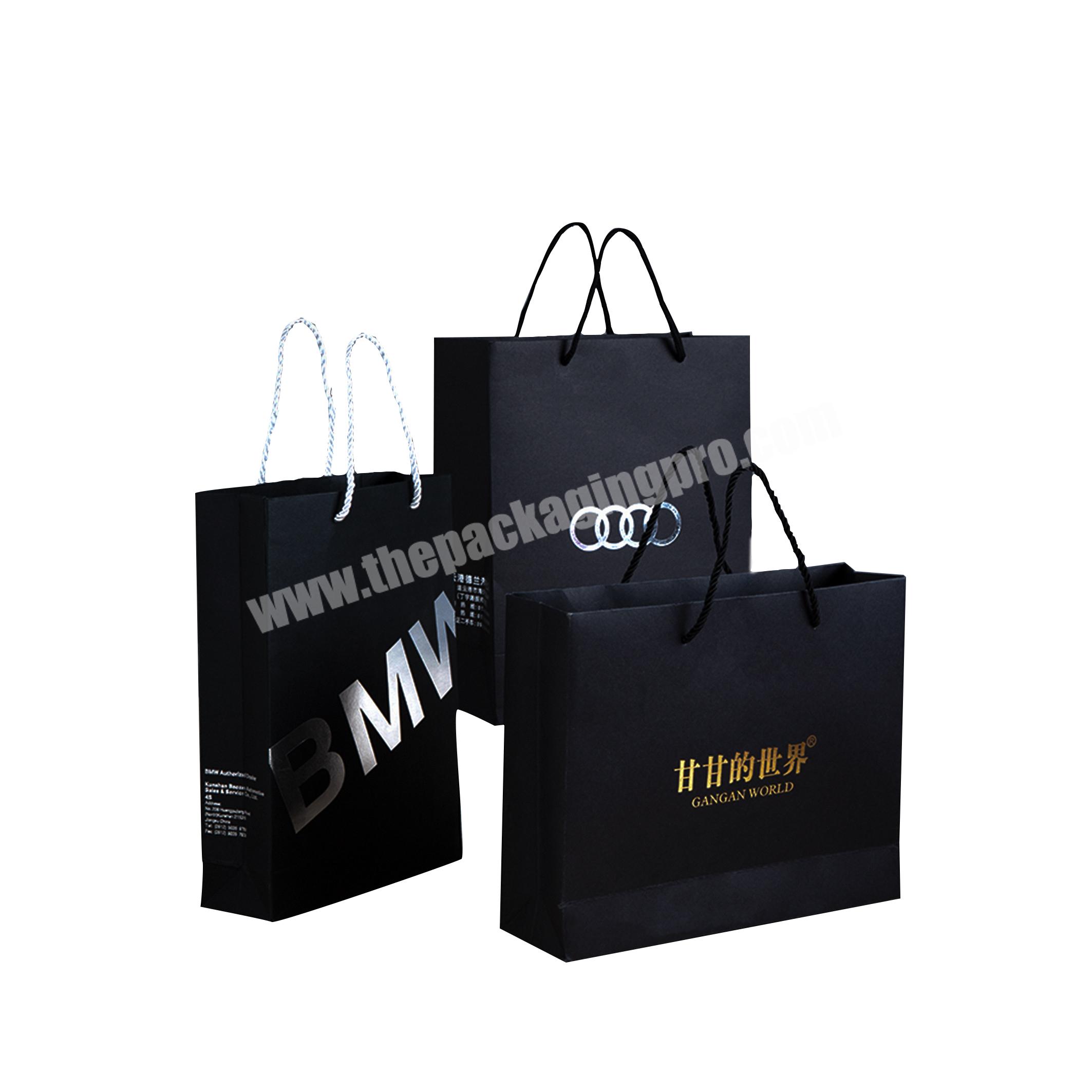 rigid factory manufacture stand up paper bag fabric rope custom printing shopping paper bag