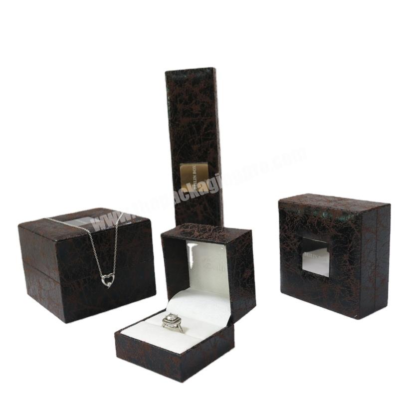 shenzhen high grade unique foam inserts  black personalized diamond ring necklace jewelry box luxury for sets