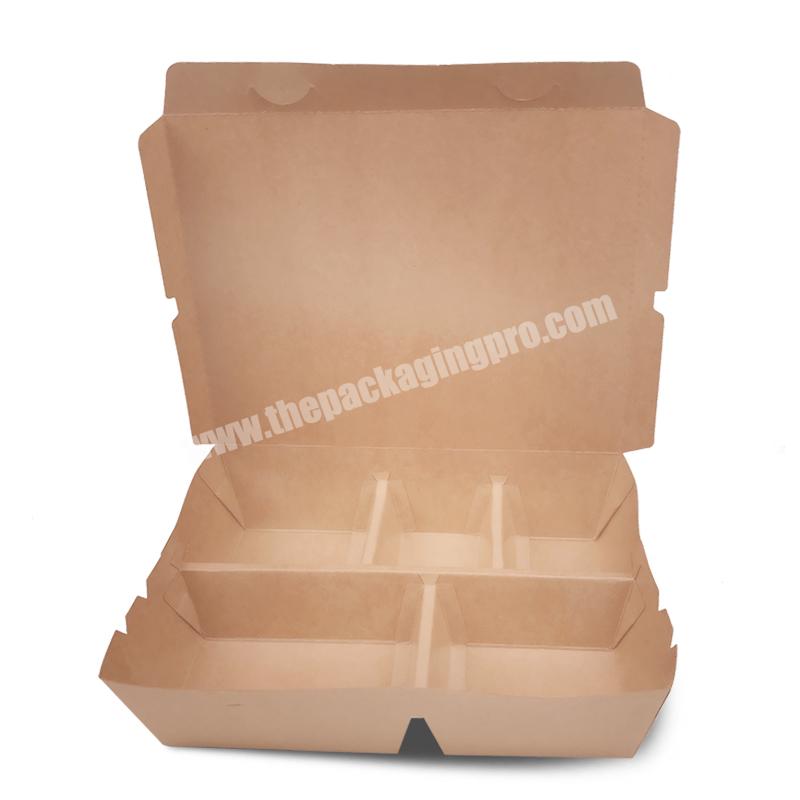 top-ranking cheap price self-fold brown color wholesale take away food paper box