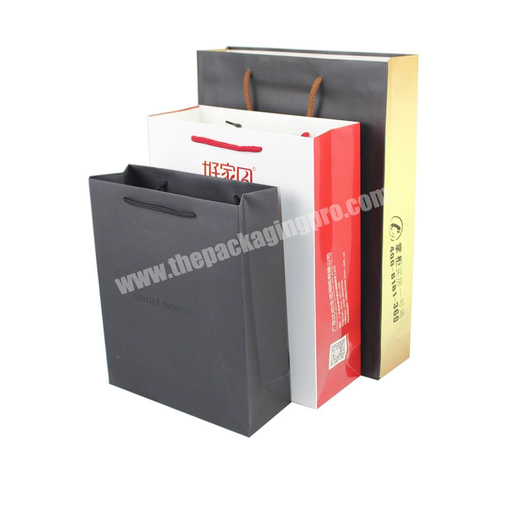 whole sale glossy recycling custom shopping paper bag with handle