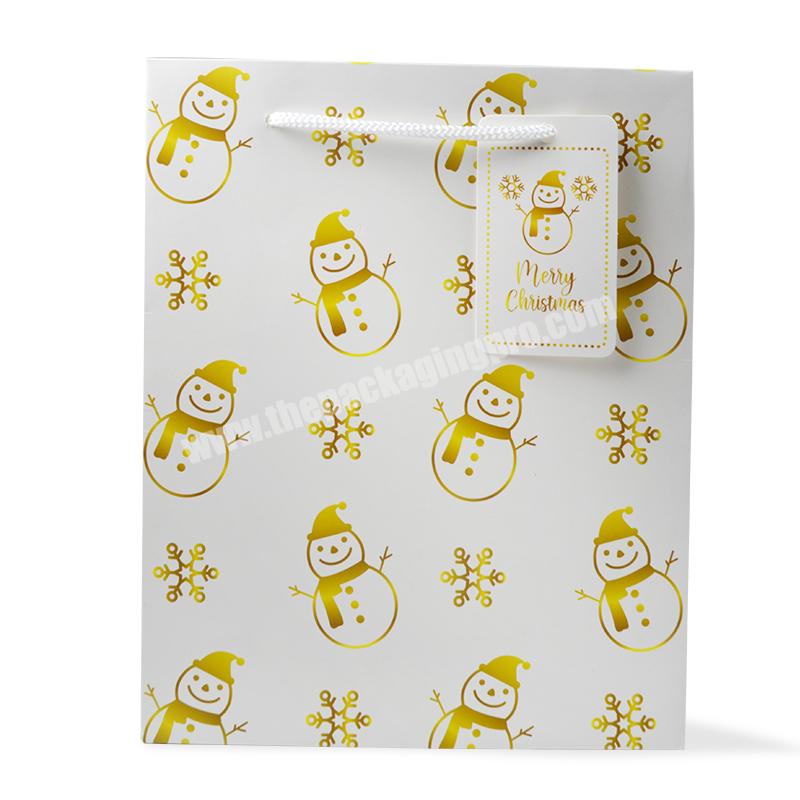 wholesale cheap price art paper christmas paper bag with same designed tag