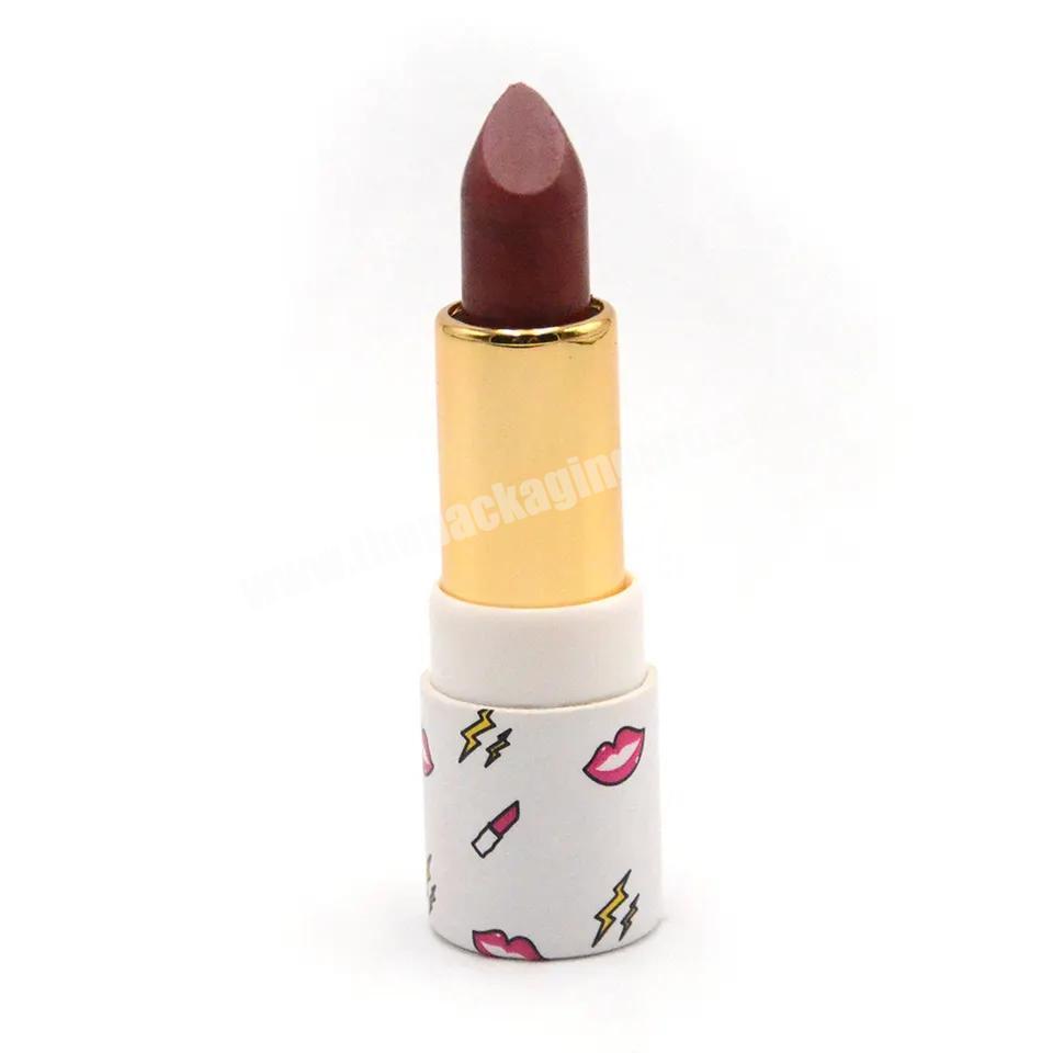 wholesale custom color printing unique empty twist up paper lipstick paper tube packaging with logo