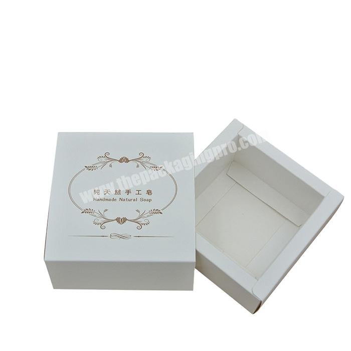wholesale custom logo fancy drawer style handmade soap packaging gift white paper box