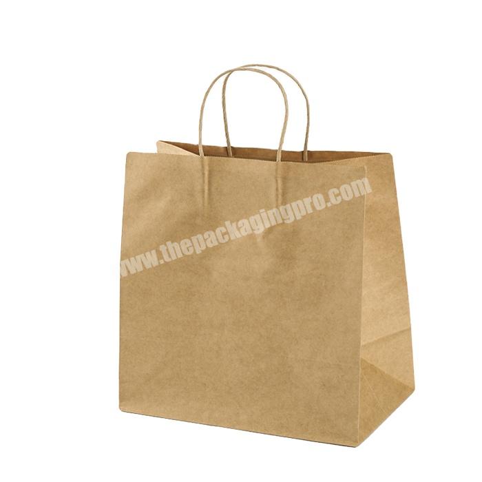 wholesale custom logo food grade brown Kraft paper bag with rope