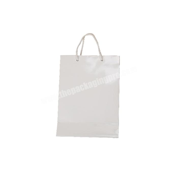 wholesale custom logo food white paper bag with cotton rope handle