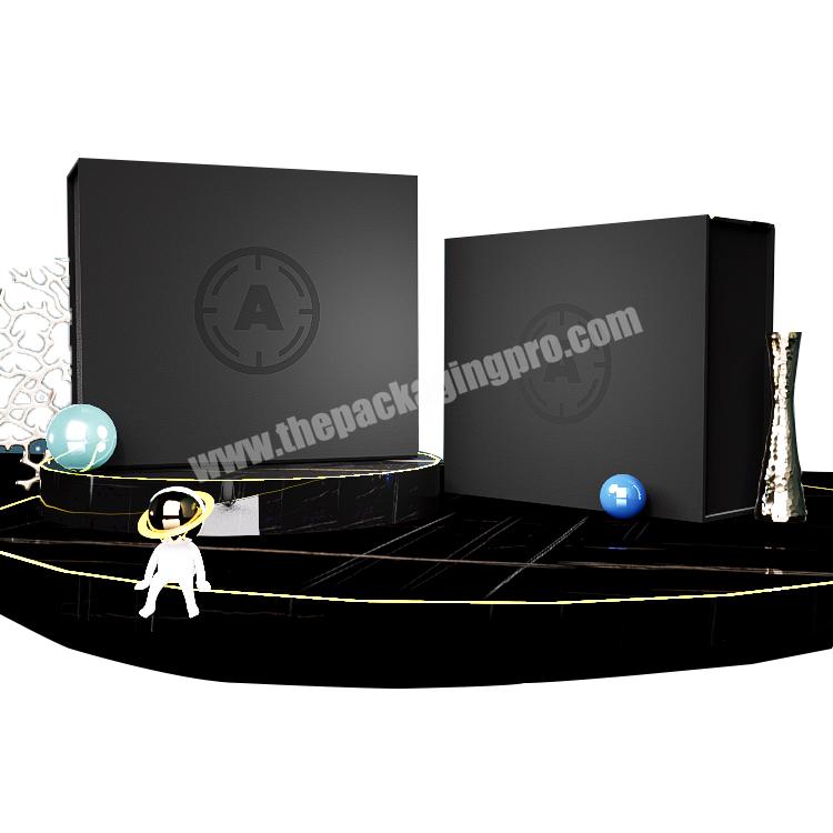 wholesale luxury Black Printing Packaging rigid paper gift box custom printing packaging elegant magnetic cardboard gift box