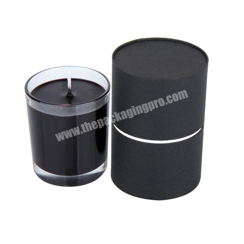 wholesale luxury candle container matte black glass with box for scented candle making  decorate