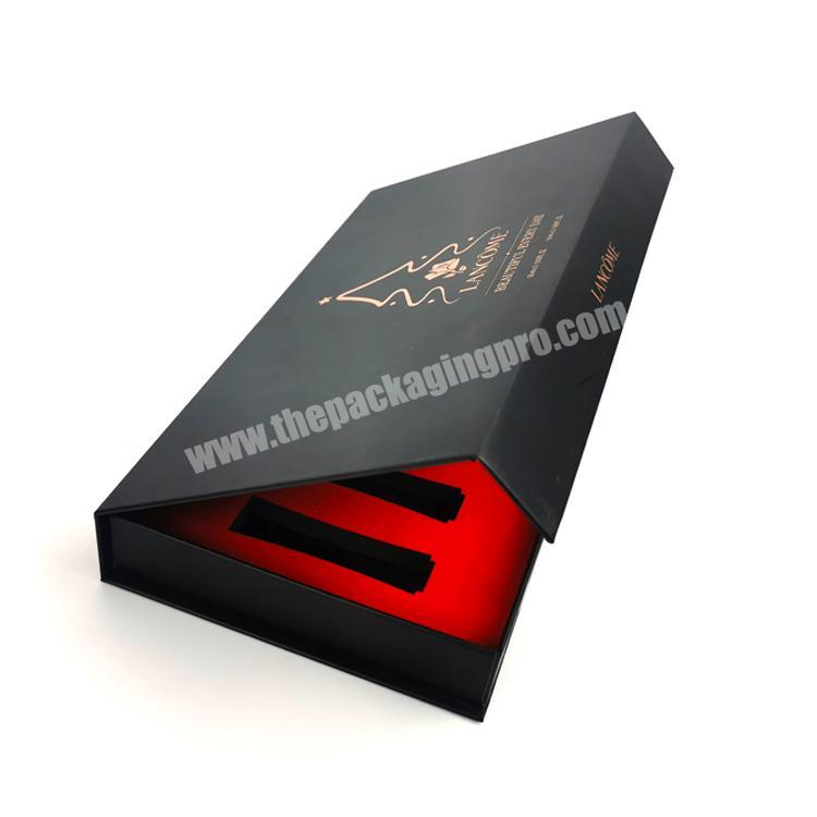 wholesale luxury magnetic book shape box high quality double-sided hot stamping paper gift box for lipstick