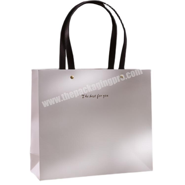 wholesale luxury shopping gift paper bag white personalized wedding gift bag with ribbon handle