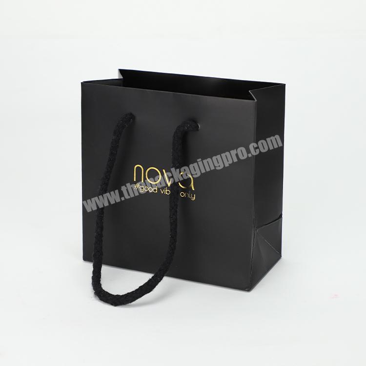 100% Recycled Black Kraft Paper Shopping Bag Gift Packaging for Clothes Apparel