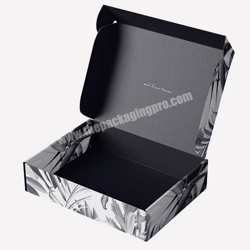 2023 Top Lock Roll End Customizable Gloss Plain Box Colored Easyfold Black Marble Shipping Mailer Box For Hijab