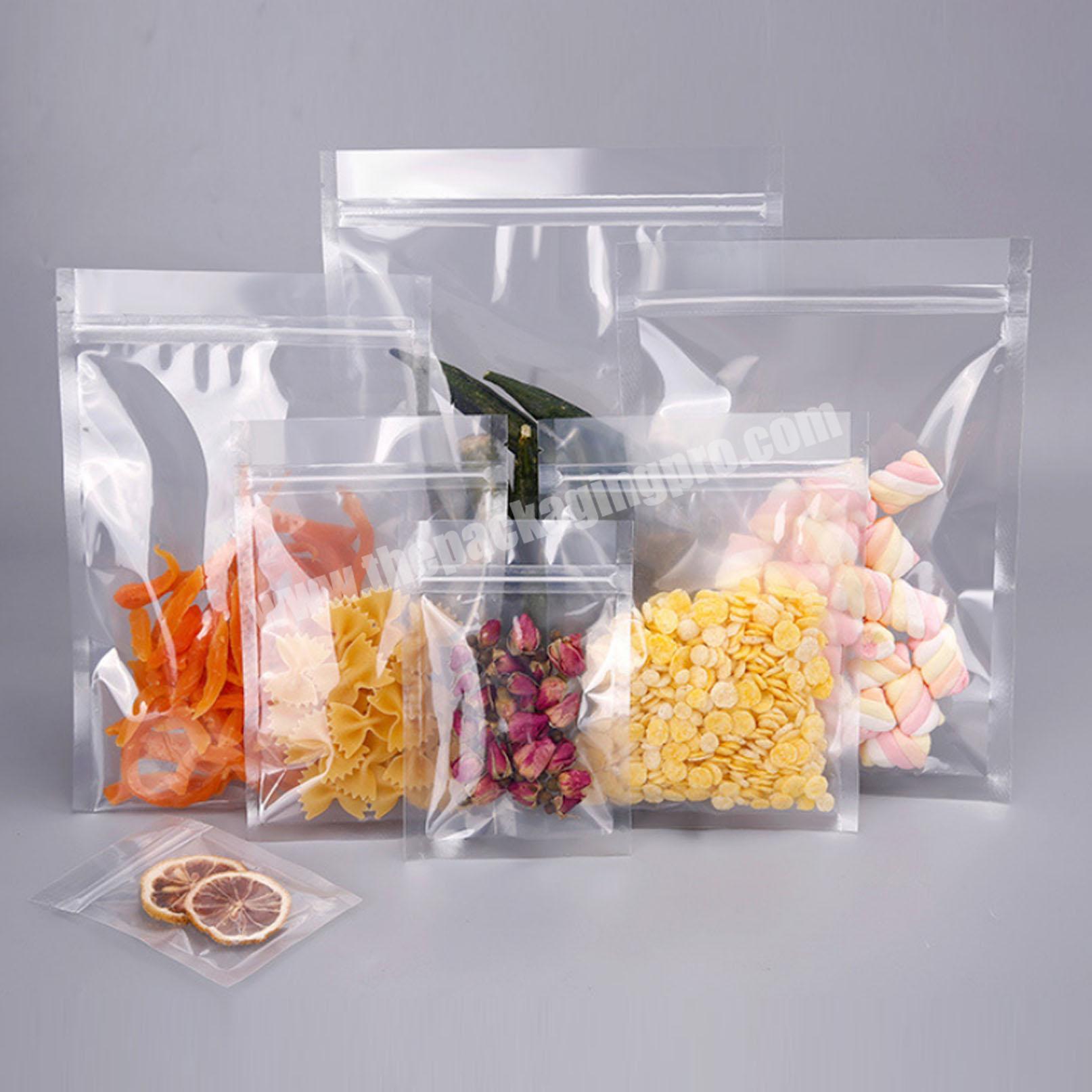 3 Side Seal Plastic Resealable Smell Proof Cookie Food Gummies Tea Candy Clear Mylar Bag