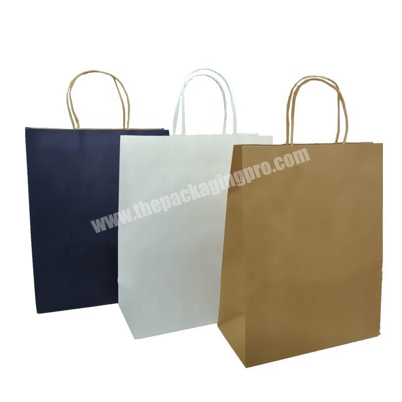 50% OFF hot sales Wholesale Biodegradable blank gift packaging colored recyclable thickness brown white handles kraft paper bag