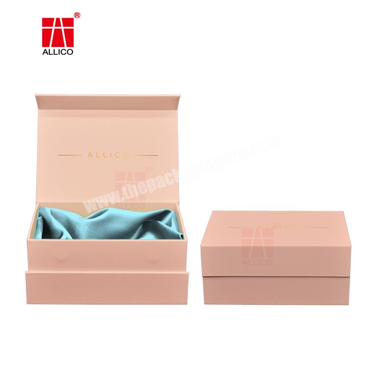 ALLICO Biodegradable Luxury Cardboard Hair Extension Box Wig Satin Boxes With Logo Print
