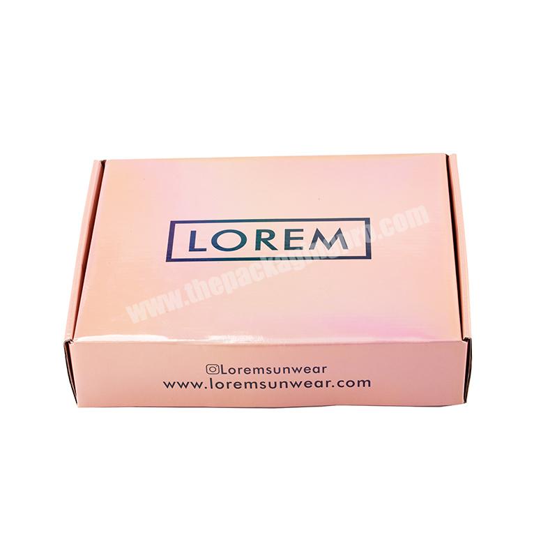 Automatic Closer Holographic Corrugated Mailer Pink Hologram Paper Box