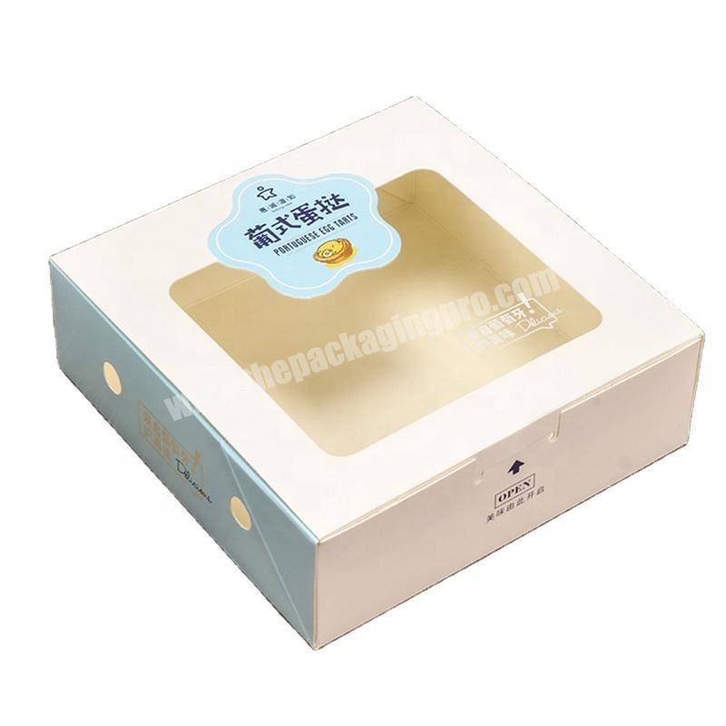 Best Sell Tart Boxes Custom Printed Pastry Paper Box Cookie Bakery Dessert Cupcake Cardboard Box with Window