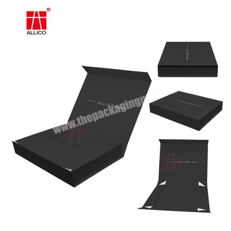 Black Custom Logo Gold Foil Stamping Printed Cardboard Paper Folded Box Face Care Cosmetic Packaging Paper Gift Box