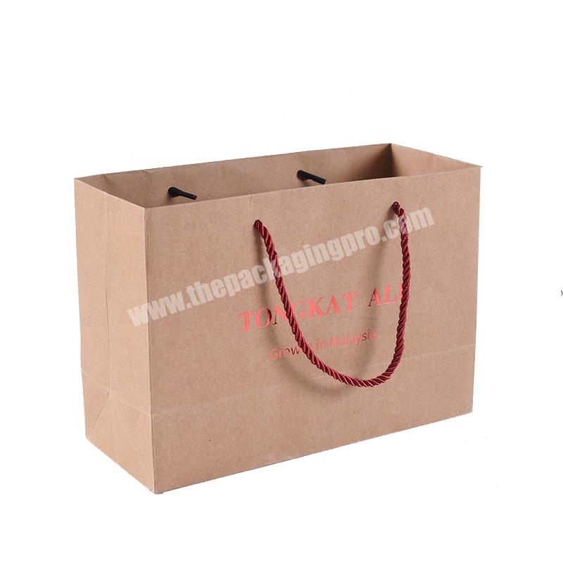 Canada Online Wholesale Bulk Kraft Boots Gift Block Bottom Paper Bags with Handles