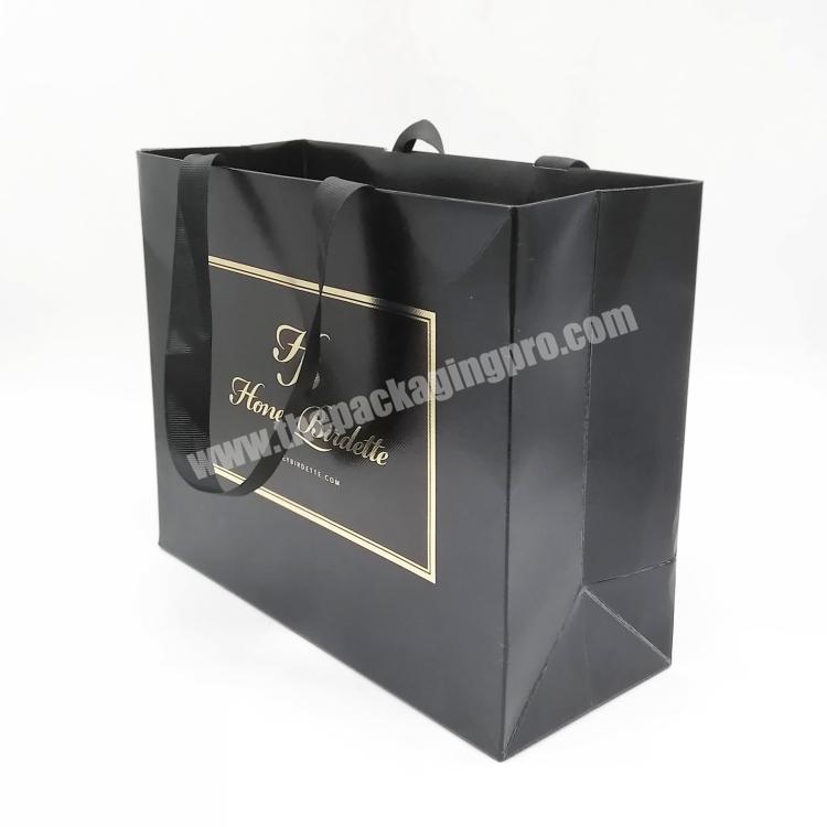 Cardboard Matte Sac Papier Luxury Thick Large Black Shopping Shoe Paper Bag For Shoes