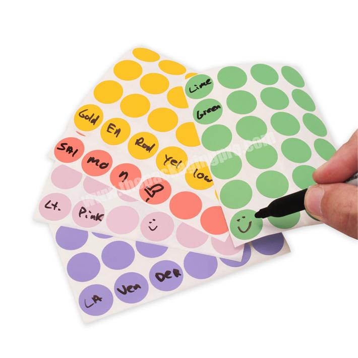 Cheap Custom Printing Colorful Dots Color-Coding Sticker