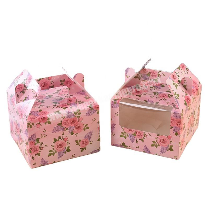 China Factory Custom Logo Printing Wedding Birthday Bakery Cookie Cakebox Cardboard Paper Cake Box With Window