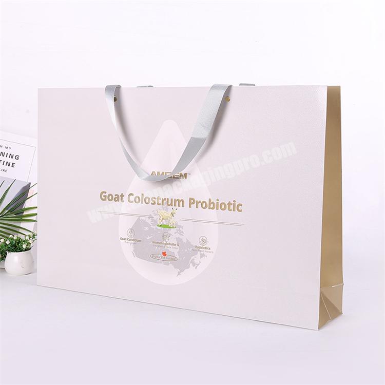 China Factory OEM Service Custom Logo Shopping Packaging White Cardboard Tote Paper Bags