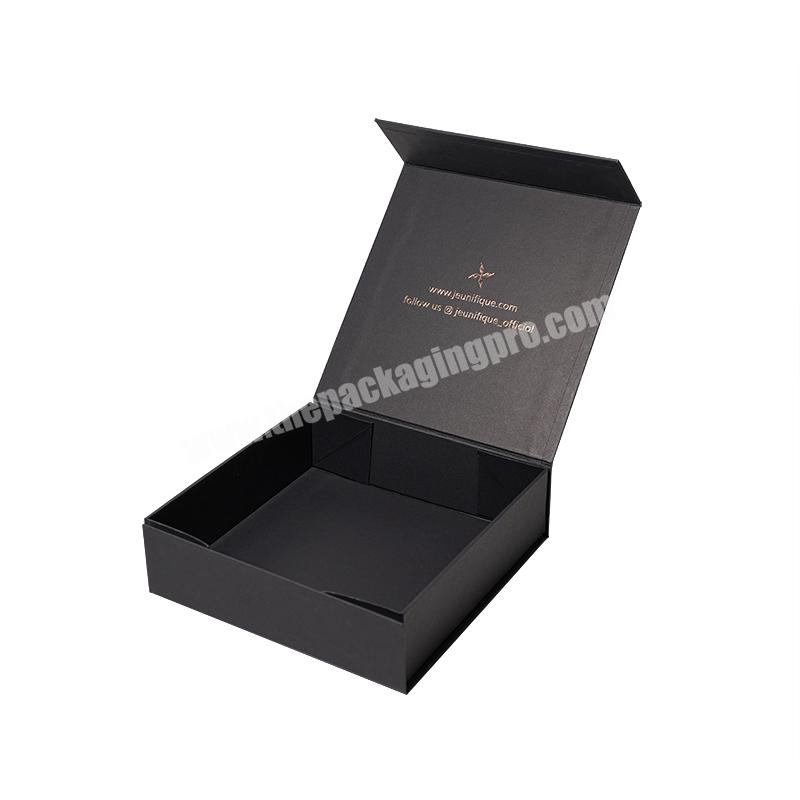 Cloth Box Wholesale Customized Design LOGO Folding Boxes Matte Black Luxury Foldable Magnetic Gift Box