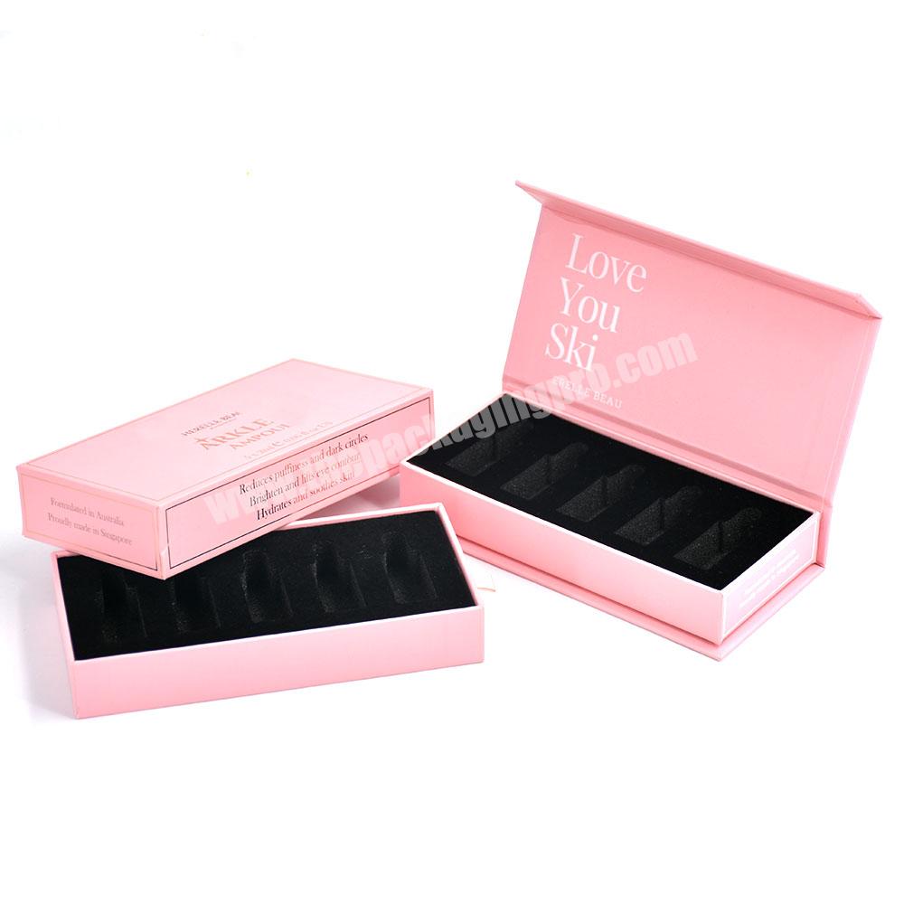 Cosmetic oil packaging box pink lipstick tube luxury cosmetics containers product fold drawer storage display cosmetic box