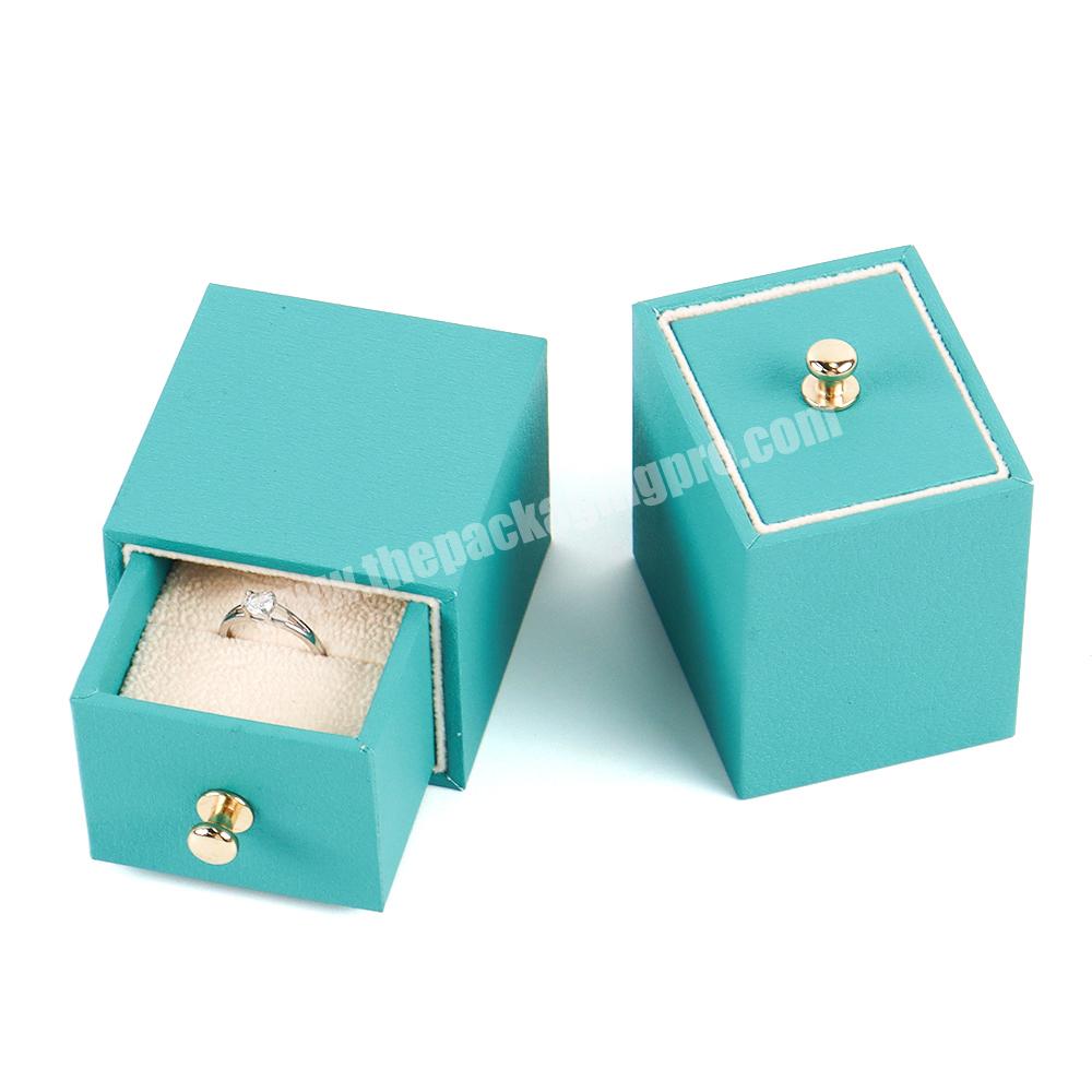 Creativity design logo custom jewelry ring earring packaging box luxury paper jewelry box for display drawer leather jewelry box