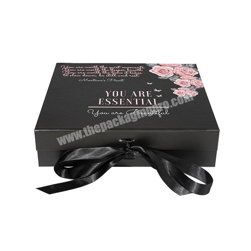 Custom  Printing Foldable Magnetic Premium Luxury  Rigid Cardboard Paper Packaging Clothing  Flip Top Gift Box
