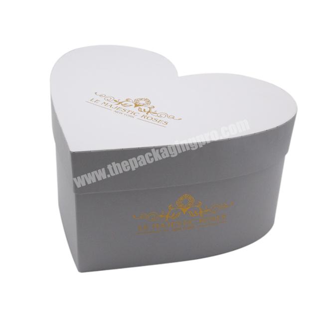 Custom Black Color heart-shaped Rose Flower Box with print logo