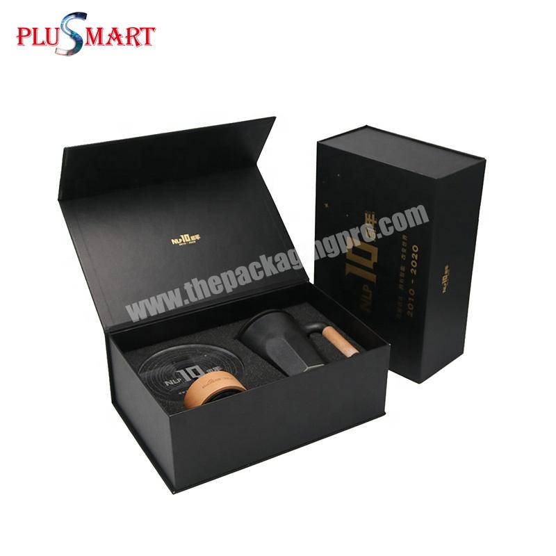 Custom Black Paper Magnet Box With Insert Wholesale Foldable Magnetic Gift Box Packaging