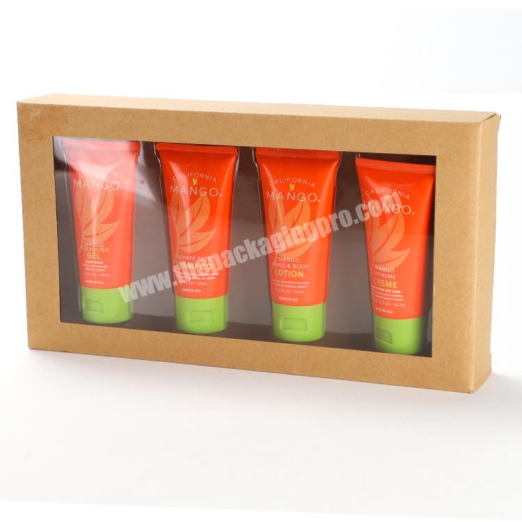 Custom Brown Kraft Cheap Cardboard Paper Soft Tube Packaging Box with Window