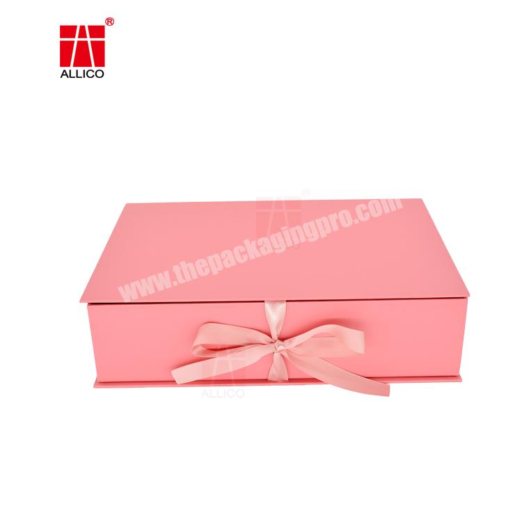 Custom Cardboard Beauty Product Cosmetic Magnetic Packaging Paper Gift Box With Satin And Ribbon For Serum