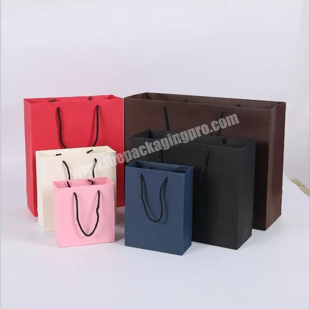 Custom Cosmetic Food Snack Clothing Jewelry White Black Pink Paper Shopping Gift Bag With Handles