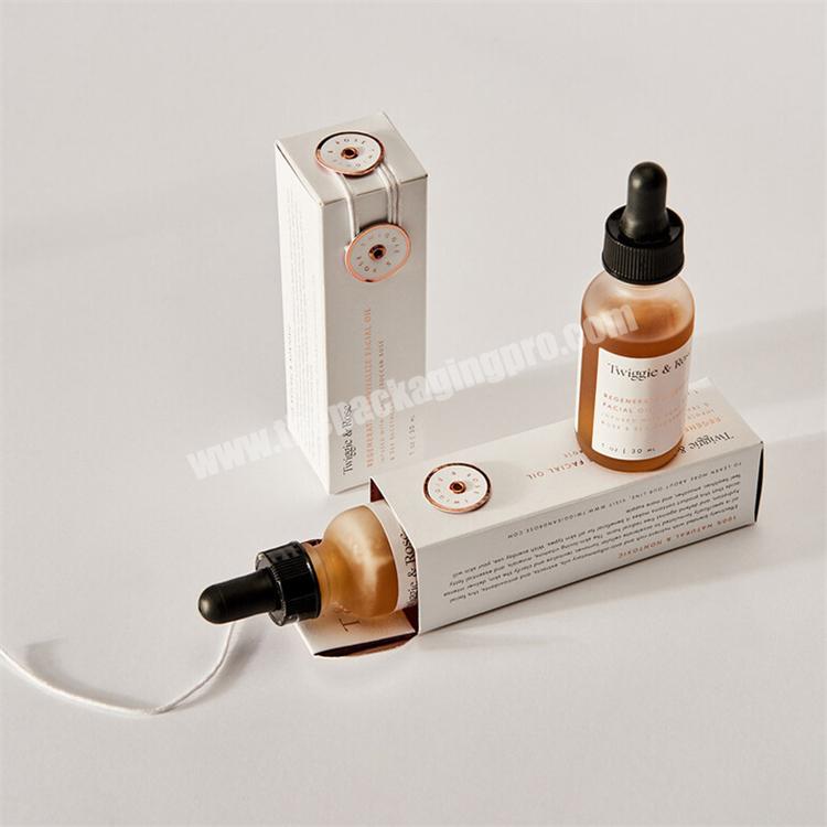 Custom Design Fancy String Tie Closure Cosmetic Perfume Essential Oil Dropper Bottle Packaging Paper Box