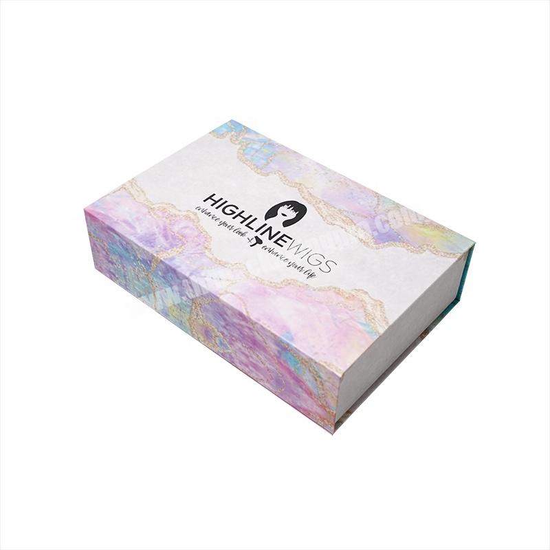 Custom Eco-Friendly Hair Extension Magnetic Packaging Boxes Custom Wig Box Set